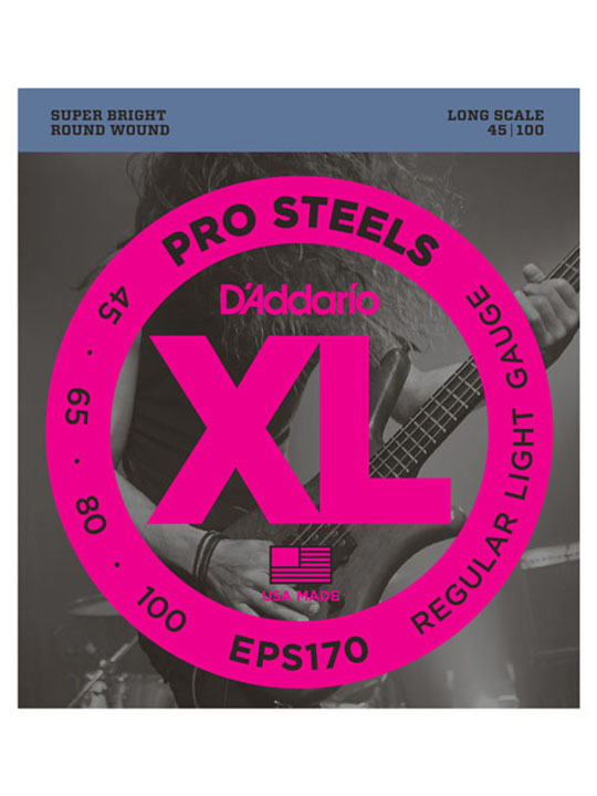 D'Addario EPS170 ProSteels Bass, Light, 45-100, Long Scale