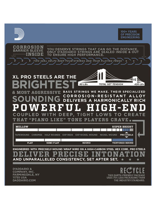 D'Addario EPS170 ProSteels Bass, Light, 45-100, Long Scale - Image 3