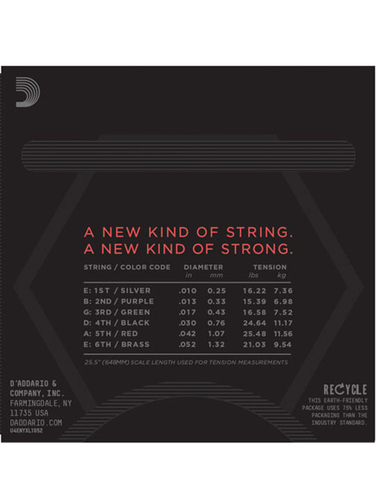 D'Addario NYXL1052 Nickel Wound Electric Guitar Strings, Light Top / Heavy Bottom, 10-52 - Image 2