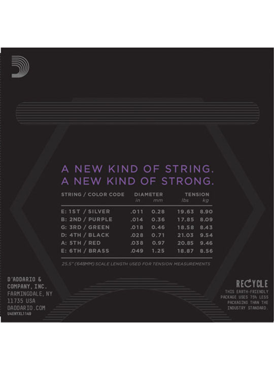 D'Addario NYXL1149 Nickel Wound Electric Guitar Strings, Medium, 11-49 - Image 2