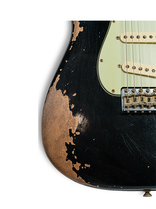 FD-CS-62-STRAT-HVYRL-BLK-W25-LTD-04 Fender Custom Shop 1962 Stratocast Heavy Relic Black W25 Limited Edition