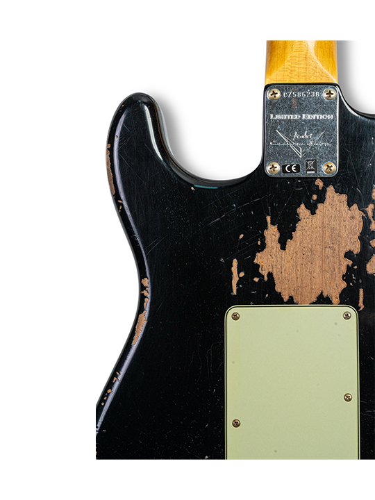 FD-CS-62-STRAT-HVYRL-BLK-W25-LTD-06 Fender Custom Shop 1962 Stratocast Heavy Relic Black W25 Limited Edition