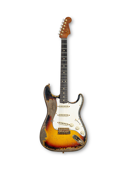 FD-63-STRAT-HVY-3TS-MBDW-01 Fender 1963 Stratocast Heavy Relic 3 Tone Sunburst Masterbuilt by Dale Wilson