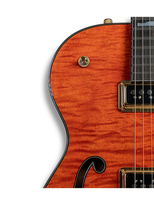 GRTSCH-CS-G6134-55-PG-01 Grestch Custom Shop G6134-55 Penguin w/F-Hole, Bigsby, Orange