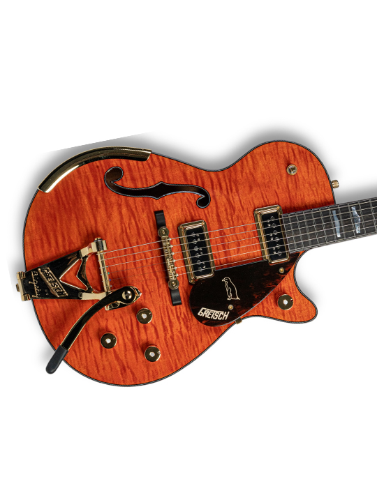GRTSCH-CS-G6134-55-PG-04 Grestch Custom Shop G6134-55 Penguin w/F-Hole, Bigsby, Orange