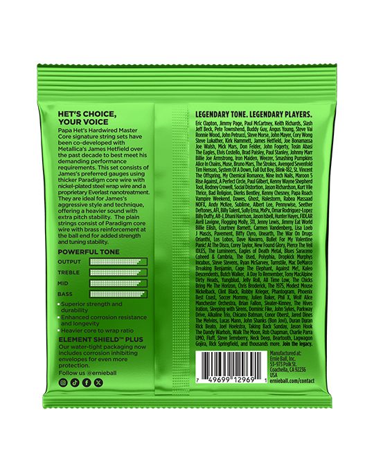 Ernie Ball Papa Het's Hardwired Master Cores Signature Strings 11-50 Gauge