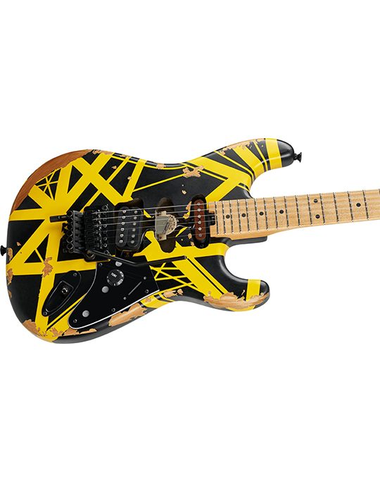 EVH Striped Series Frankenstein Frankie Aged Black and Yellow Limited Edition