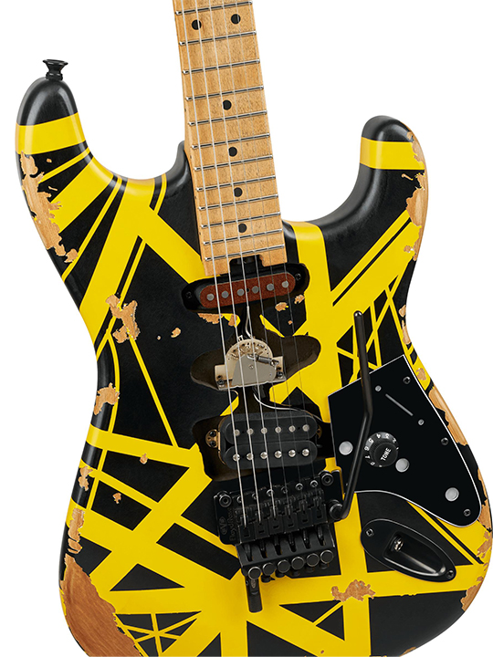 EVH Striped Series Frankenstein Frankie Aged Black and Yellow Limited Edition