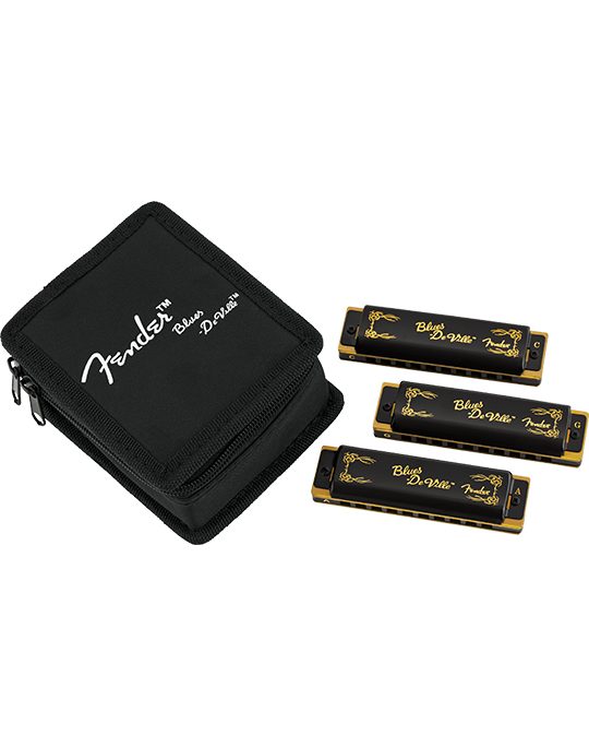 Fender Blues DeVille Harmonicas 3 Pack with Case