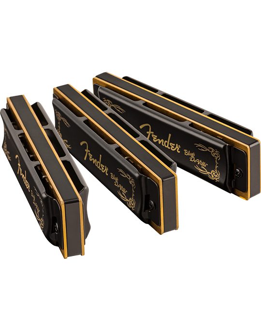 Fender Blues DeVille Harmonicas 3 Pack with Case