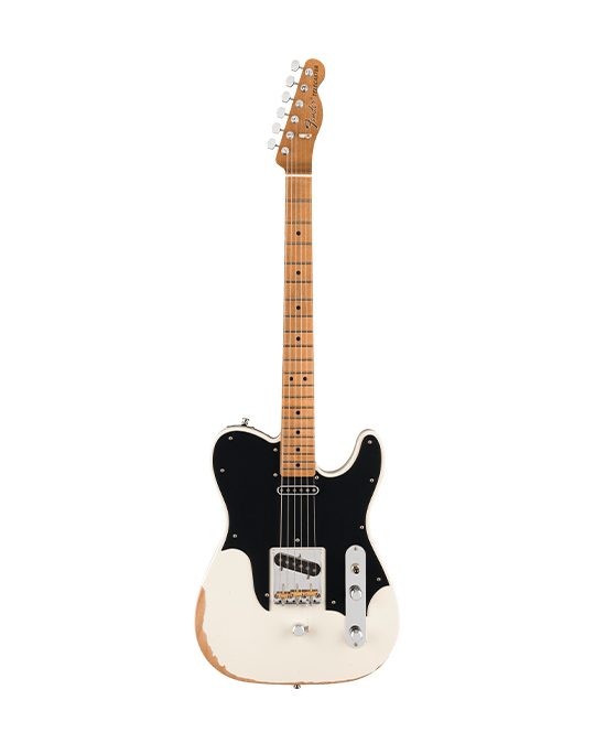 Fender John Osborne Telecaster Fender Signature Model ของ John Osborne แห่ง Brothers Osborne รุ่นที่สร้างจาก Telecaster คู่ใจของ John Osborne พร้อมระบบ Fender B String Bender ซึ่งเป็นจุดเด่นของรุ่นนี้ มาพร้อม Custom Voiced John Osborne Telecaster Pickups ให้เสียง Tele ที่มีความใส ชัด punchy และมี output สูงขึ้นเล็กน้อย เหมาะทั้ง Country, Blues, Rock และงาน Studio Fender John Osborne Telecaster John Osborne Telecaster® Grammy-winning guitarist and songwriter John Osborne has captivated country music with his distinctive artistry, earning multiple top 10 hits, seven Academy of Country Music awards and six Country Music Association awards. His masterful guitar work and inspired songwriting continue to build a devoted fanbase, solidifying his position as one of country music's most influential and prominent artists. The B String Bender Advantage This highly-customized Telecaster features Fender's own B string bending mechanism – the secret weapon that encourages pedal steel-like chords and lead lines by raising the B string’s pitch up to a whole step. Authentic John Osborne Specifications Closely modeled after his personal guitar; this instrument delivers professional-grade performance with classic Fender craftsmanship. The alder body provides balanced tone and sustain, while the Road Worn® oil finished '68-style maple neck with maple cap fingerboard offers smooth playability and vintage aesthetics. Road-Tested Style and Sound The Road Worn® Olympic White finish captures the authentic wear and character of a gigging musician's trusted instrument. With custom-voiced John Osborne Telecaster pickups, custom pickguard and 3 compensated brass barrel saddles, the John Osborne signature Telecaster delivers everything from shimmering clean tones to growling overdrive.